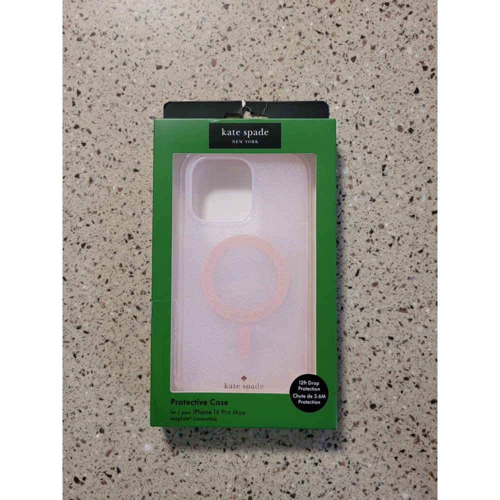Kate Spade New York iPhone 16 Pro Max Pink Frosted White Protective Phone Case